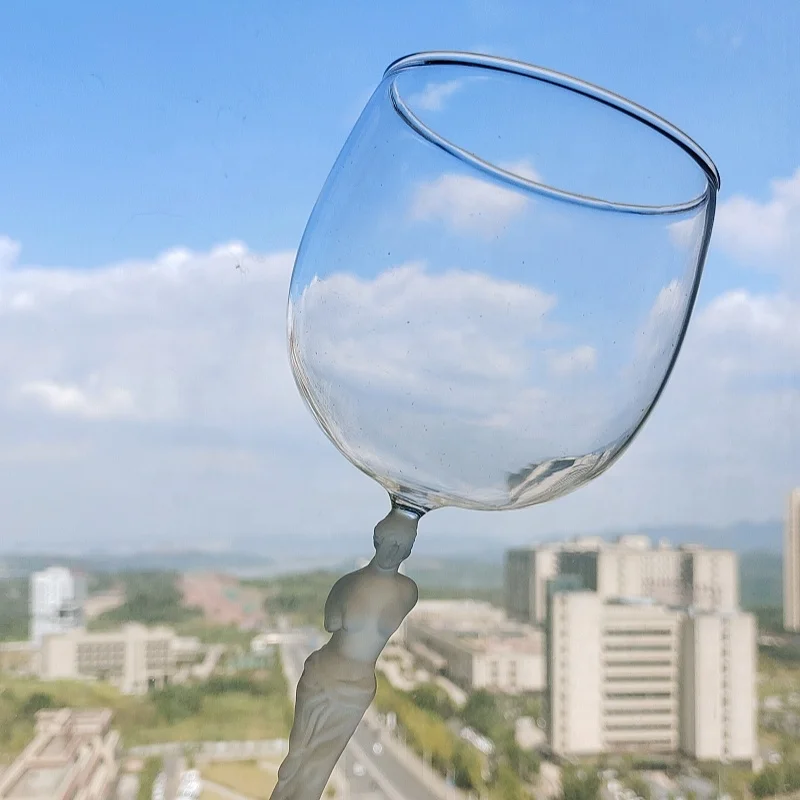 Verre à cocktail Vénus de Milo en verre borosilicate soufflé à la bouche