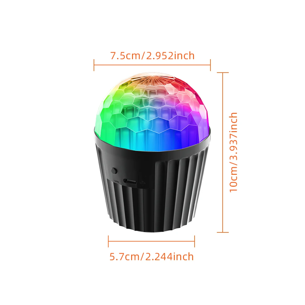 Mini Projecteur Disco LED RGB à Commande Sonore USB-C – Lumière de Fête Portable