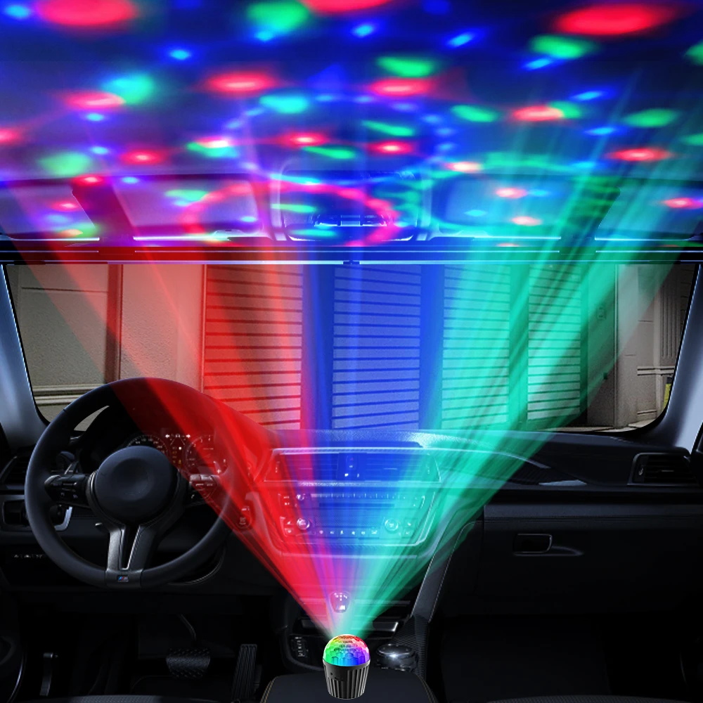 Mini Projecteur Disco LED RGB à Commande Sonore USB-C – Lumière de Fête Portable
