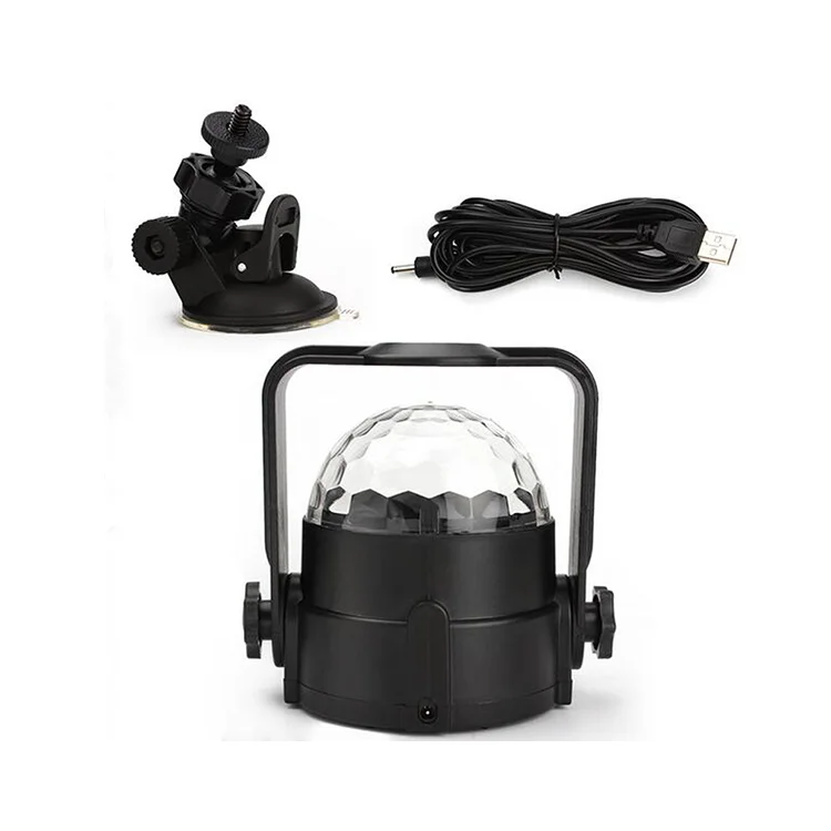 Mini Boule Disco RGB LED – Éclairage DJ Party Ambiance Colorée Contrôle Son