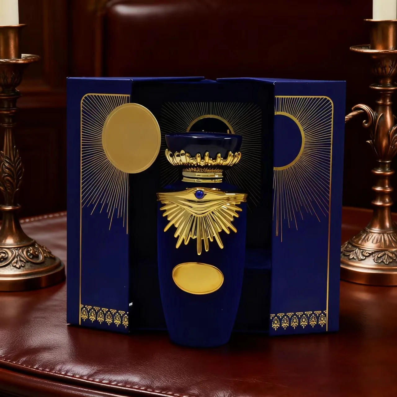 Boîte Cadeau Magnétique Luxe pour Parfum – Carton Bleu Personnalisé Haut de Gamme