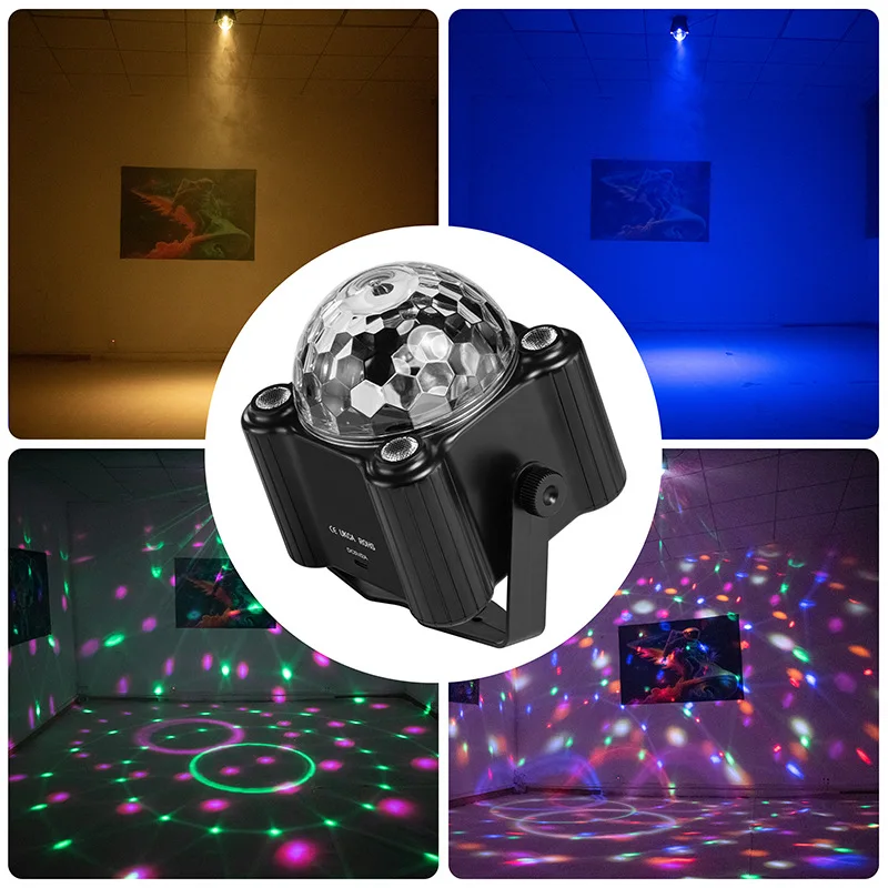 Boule Disco LED RGB – Lumière Laser DJ activée par le son, USB, idéale fête & mariage