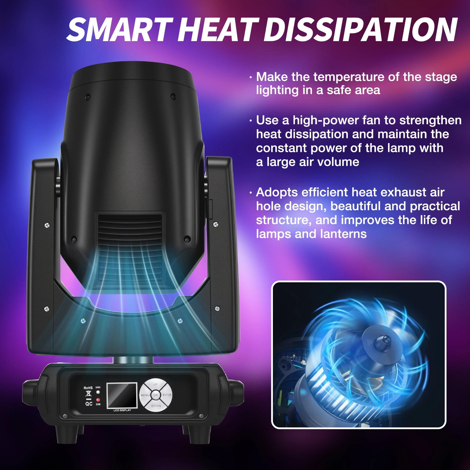 Projecteur Scène MINGJIE 450W Tête Mobile DJ | 540° | 18 Canaux DMX | 300 000 Lux