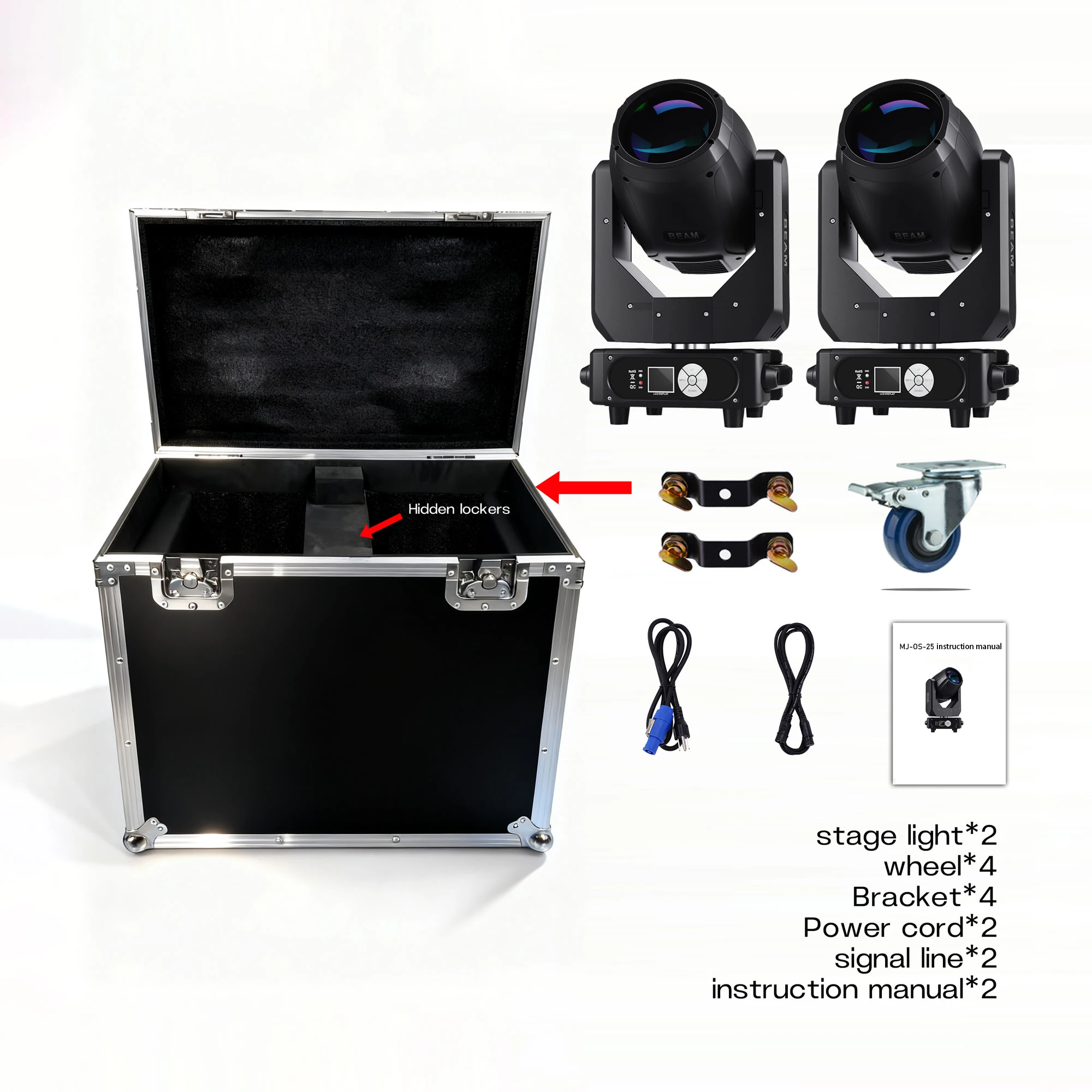 Éclairage LED Lyre Moving Head 350W RGBW 16 Canaux 14 Effets DJ Discothèque Mariage + Flight Case