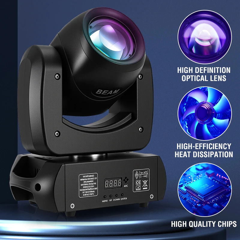 Projecteur LED Mobile 120W RGBW 4-en-1 DMX512 – Éclairage Scène KTV Mariage