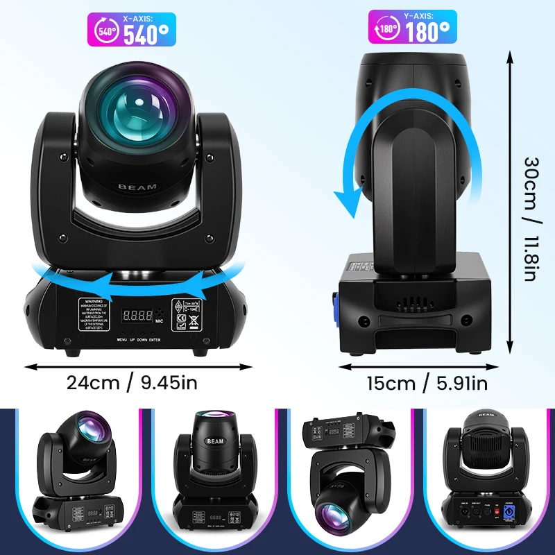 Projecteur LED Mobile 120W RGBW 4-en-1 DMX512 – Éclairage Scène KTV Mariage