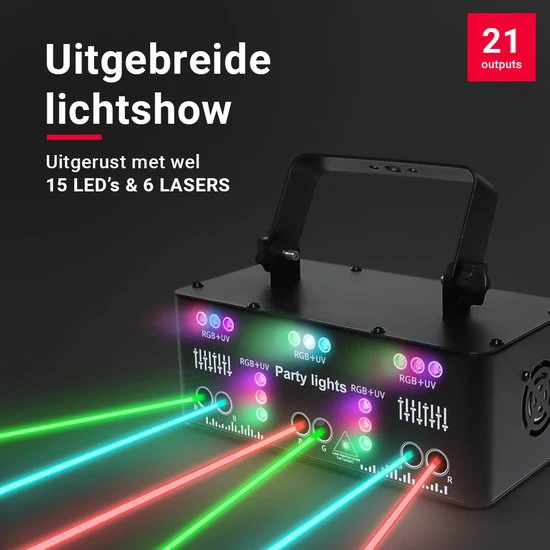 Wuzstar Lumière Laser LED RGB 21 Yeux – Jeux de Lumières DJ Soirée Mariage Club