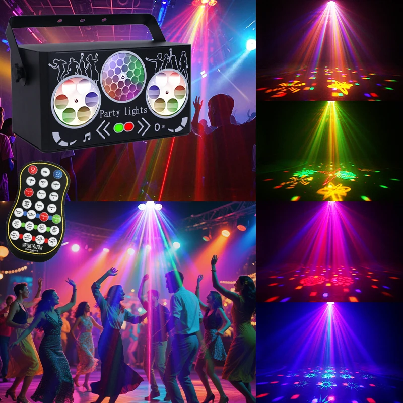 Lumière Kaléidoscope LED Laser Wuzstar DMX-512 RGBY – Intérieur/Extérieur Fêtes & Événements