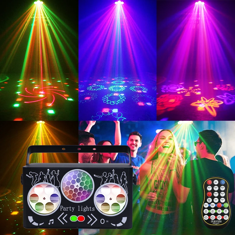 Lumière Kaléidoscope LED Laser Wuzstar DMX-512 RGBY – Intérieur/Extérieur Fêtes & Événements
