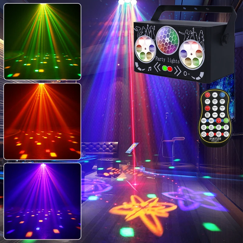 Lumière Kaléidoscope LED Laser Wuzstar DMX-512 RGBY – Intérieur/Extérieur Fêtes & Événements