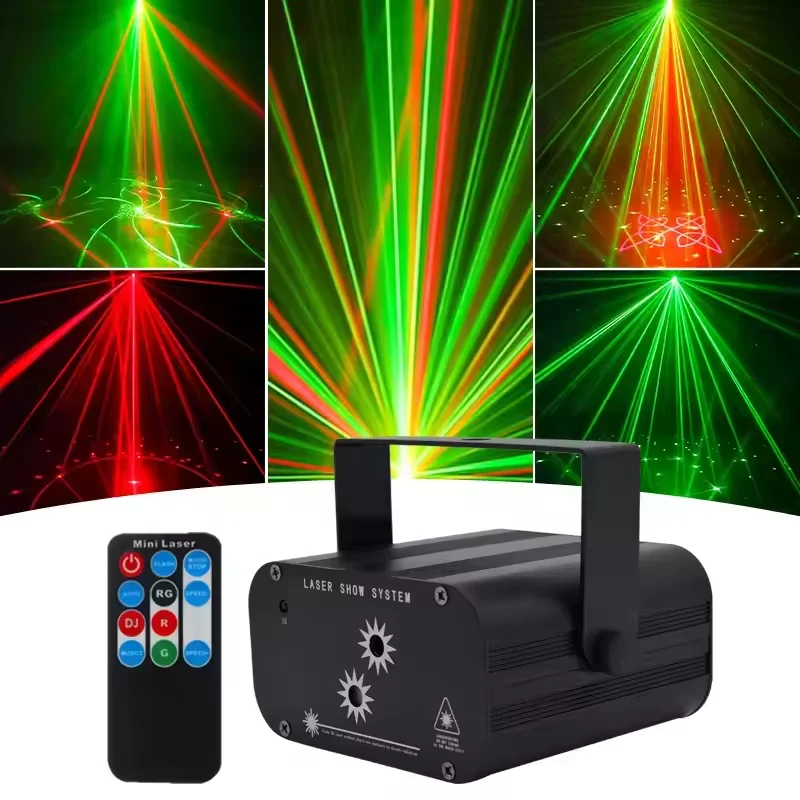 Projecteur Laser DJ DiscoLaser 48 Effets RVB Télécommande Stroboscope Son Bar Club Fête Noël