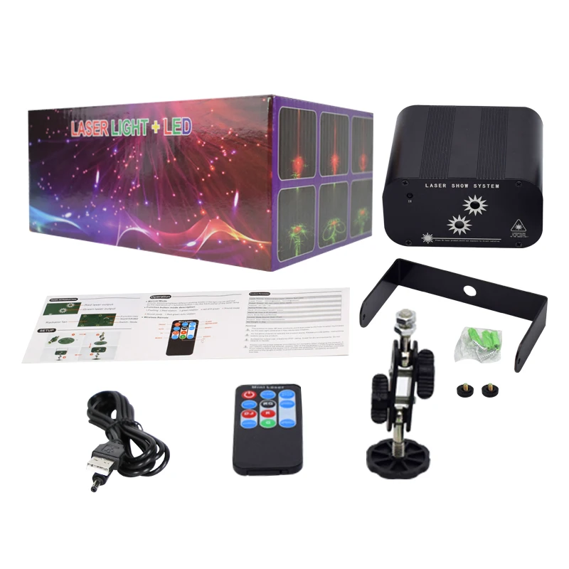 Projecteur Laser DJ DiscoLaser 48 Effets RVB Télécommande Stroboscope Son Bar Club Fête Noël