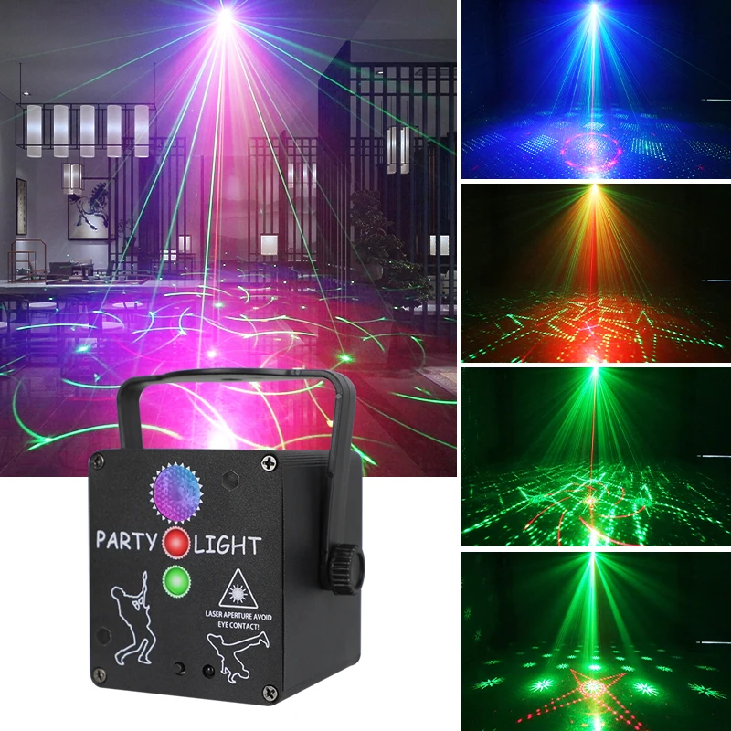 Mini Projecteur Laser RGB 3 Trous – Lumière Disco Portable pour Fête, Noël & Scène