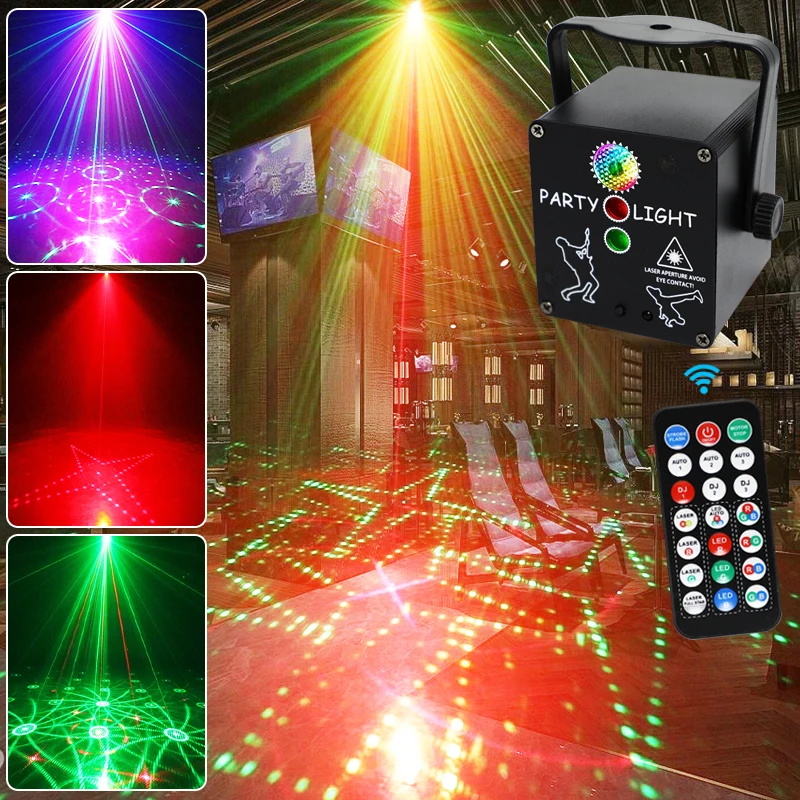 Mini Projecteur Laser RGB 3 Trous – Lumière Disco Portable pour Fête, Noël & Scène