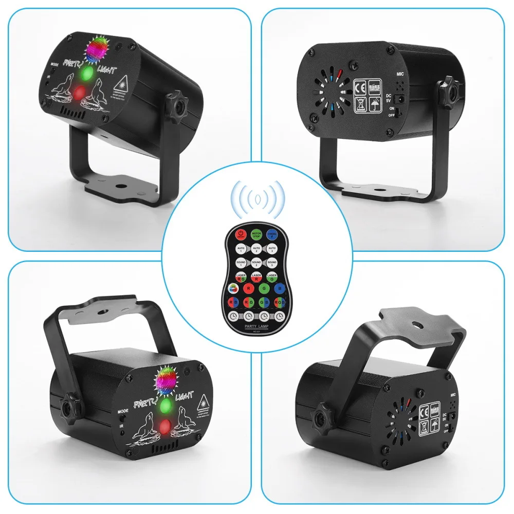 Projecteur Laser LED RGB DJ 60 Effets | Télécommande | Disco, Karaoké, Bar, Scène