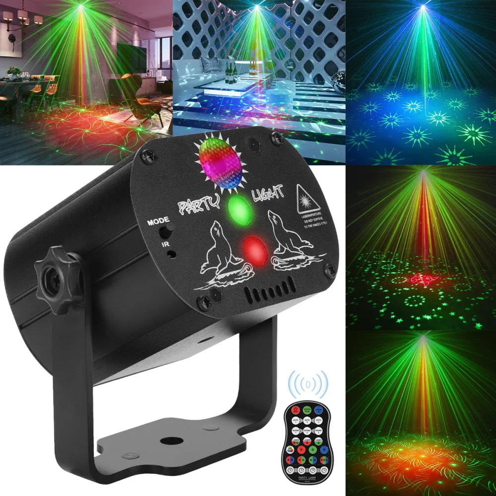 Projecteur Laser LED RGB DJ 60 Effets | Télécommande | Disco, Karaoké, Bar, Scène