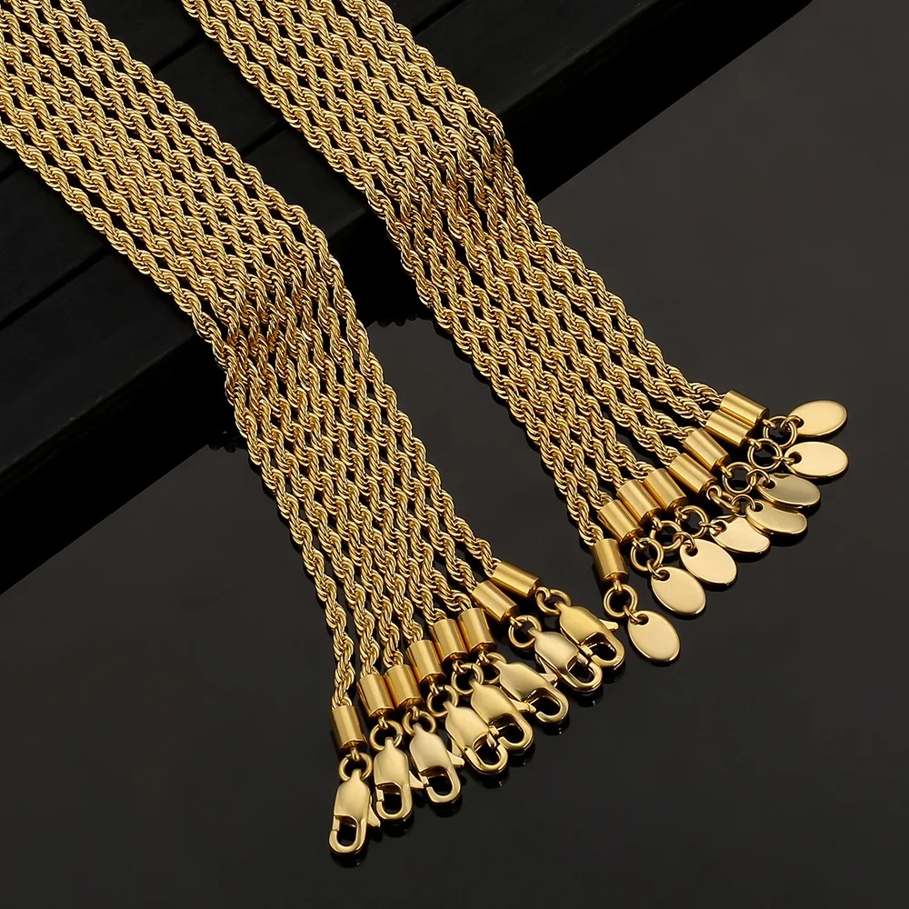 Bracelet Chaîne Torsadée Hip Hop 6MM – Acier Inoxydable Plaqué Or 18K | Homme & Femme