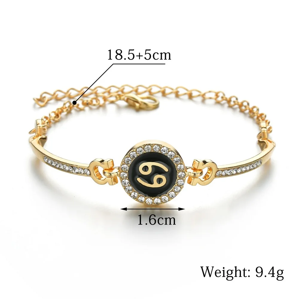 Bracelet chaîne zodiaque femme plaqué or avec pendentif zircon ovale – Style tendance