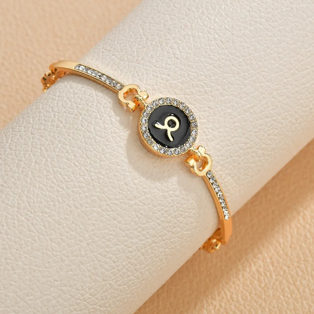 Bracelet chaîne zodiaque femme plaqué or avec pendentif zircon ovale – Style tendance