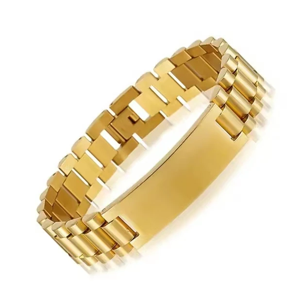 Bracelet Jonc Personnalisé en Acier Inoxydable pour Homme – Or, Argent, Noir