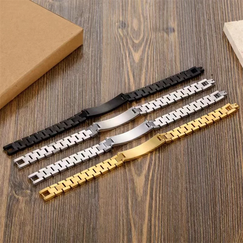 Bracelet Jonc Personnalisé en Acier Inoxydable pour Homme – Or, Argent, Noir