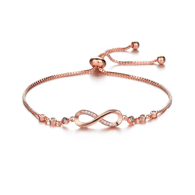 Bracelet Femme Cristal Strass Boucle 8 Réglable – Élégant & Tendance