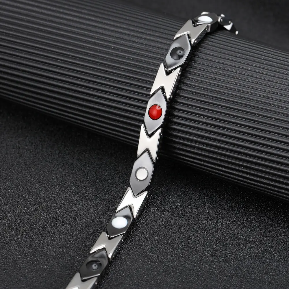 Bracelet Biomagnétique 4 en 1 Céramique & Acier Inoxydable pour Femme