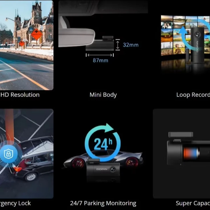DDPAI Mini 2X Dashcam 1296P | WiFi | Vision Nocturne | Stockage 256Go | Objectif F1.8