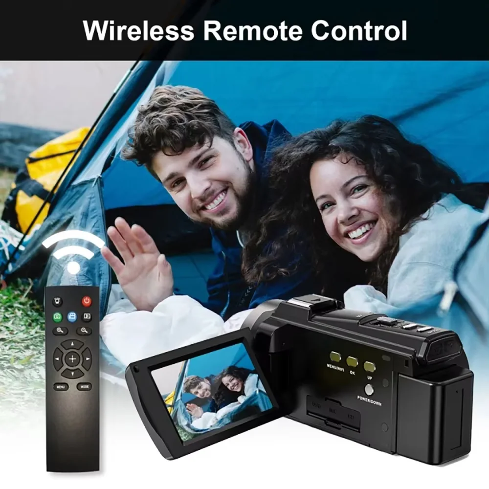 Caméscope Numérique Yinzam HDV265 8K UHD – Zoom 10X, Écran 3", Carte SD 32Go, 2 Batteries