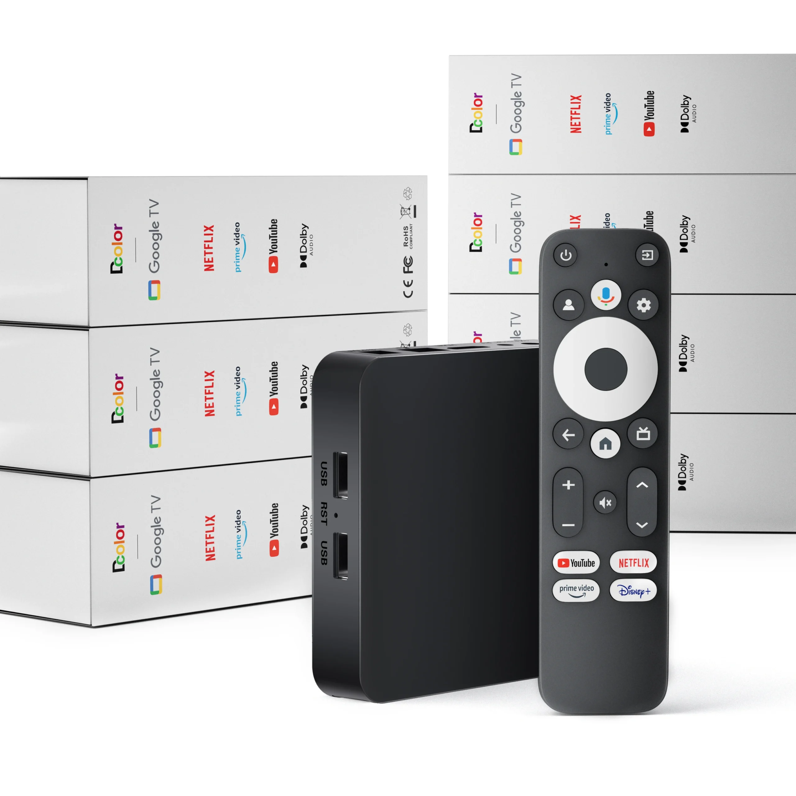 Boîtier Smart TV Android 14 | Amlogic S905Y4 | 4K | WiFi 2.4G/5G | 2Go+16Go