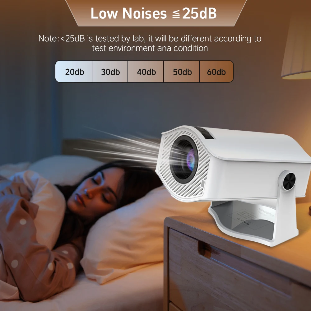 Mini Projecteur Intelligent HM400Pro 720P WiFi 6 Android 11 – Cinéma Maison Portable