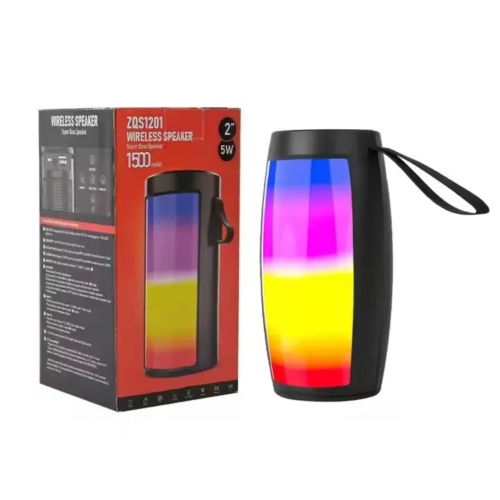 Enceinte Bluetooth sans fil RGB 360° LED colorée – Son basse puissante & micro intégré