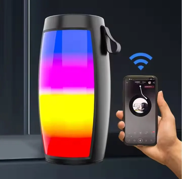 Enceinte Bluetooth sans fil RGB 360° LED colorée – Son basse puissante & micro intégré