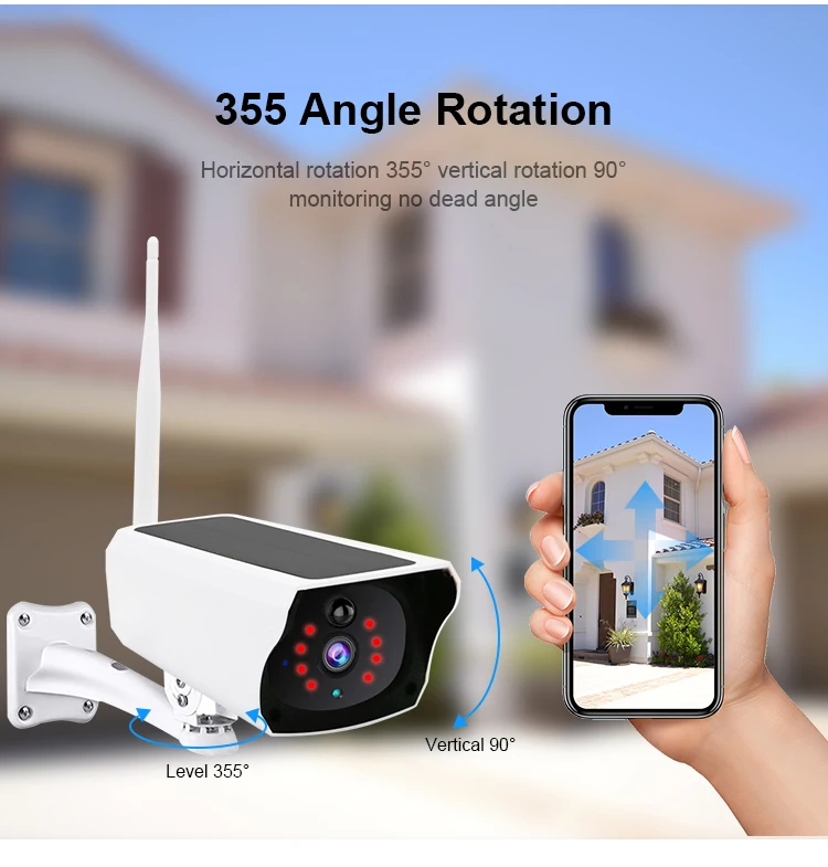 Caméra Solaire WiFi Extérieure BAYAO Y4P – 1080P HD, IP67, Vision Nocturne & Intercom