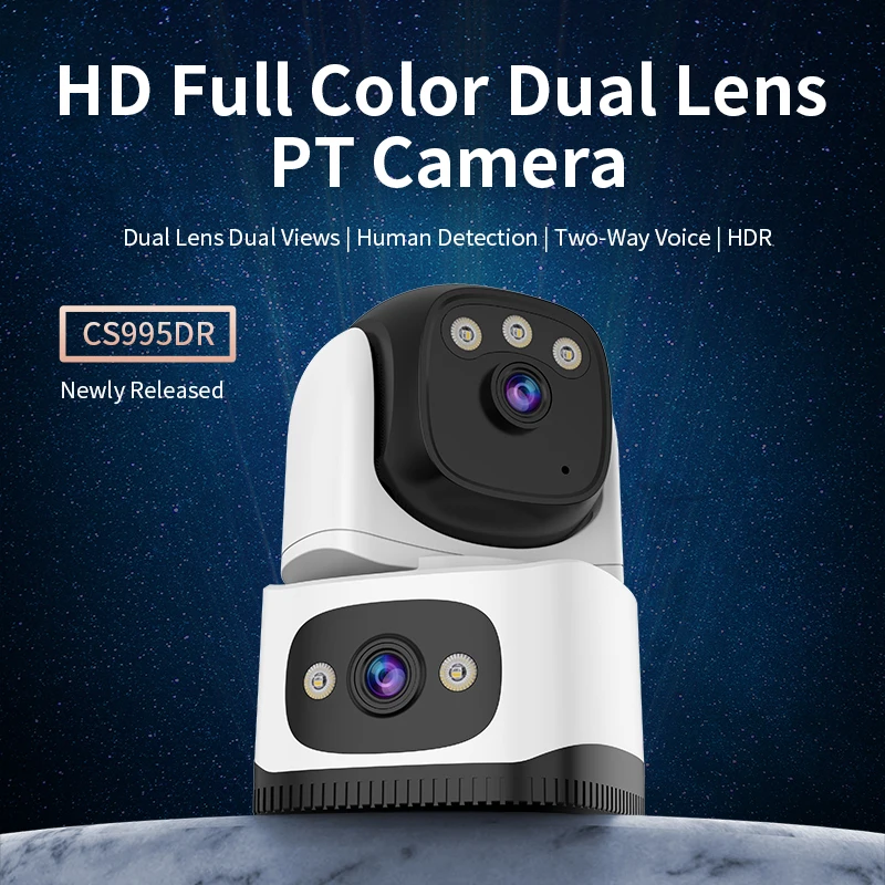 Caméra IP WiFi Double Objectif BAYAO – Détection Humaine, Vision Nocturne & Audio Bidirectionnel