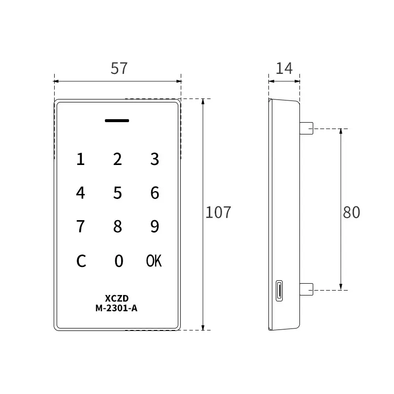 Serrure électronique intelligente sans clé pour casier - Alliage de zinc XCZD M-2301