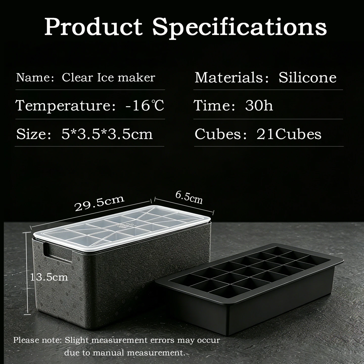 Moule à glaçons en silicone sans BPA – Glace transparente cristal pour whisky et bar
