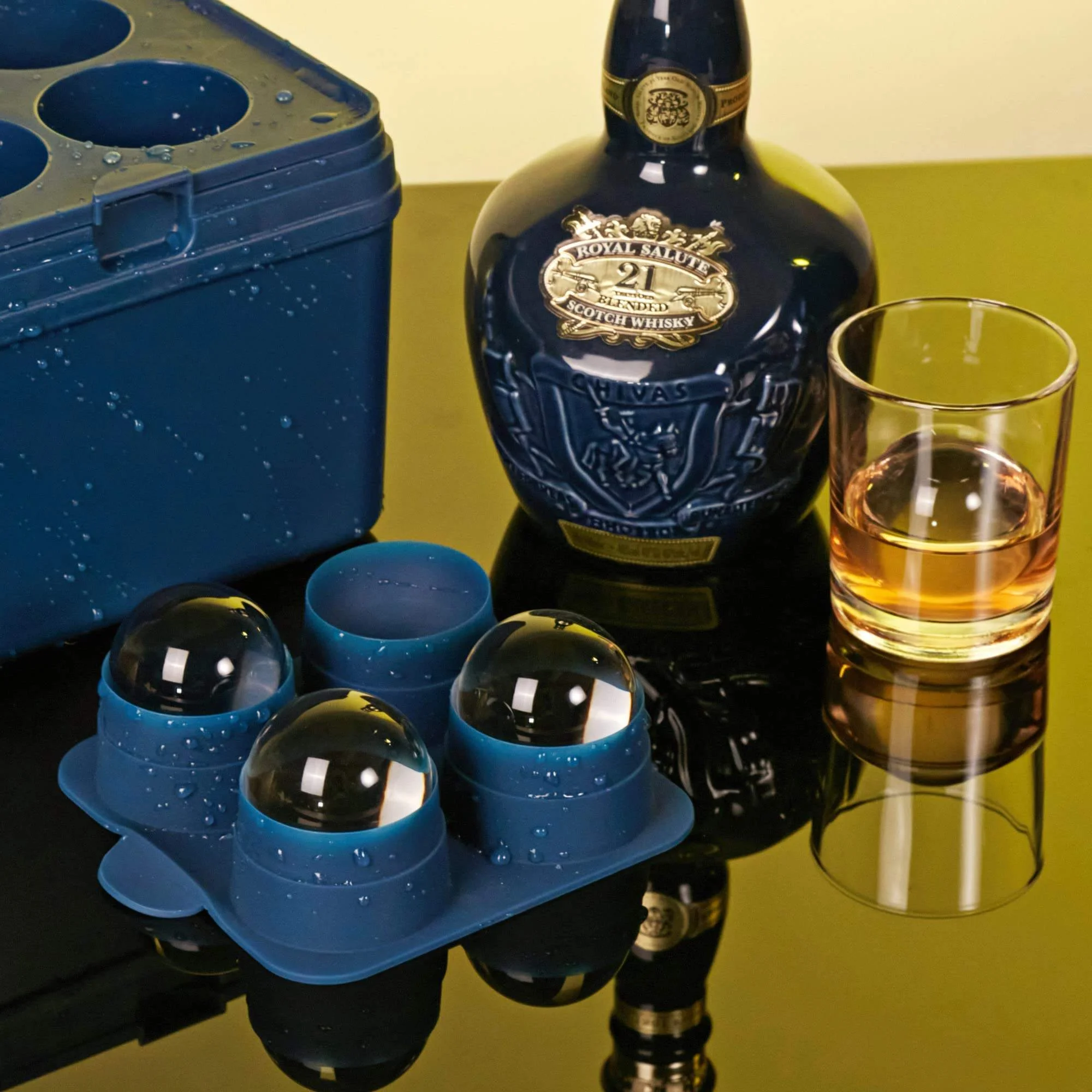 Moule à Glace Sphérique en Silicone 4 Cavités – Billes de Glace Cristallines pour Whisky & Cocktails