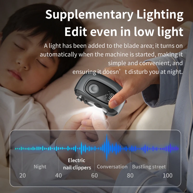 Coupe-ongles Intelligent Multifonction 4-en-1 avec Loupe, Éclairage LED & Aspiration Automatique