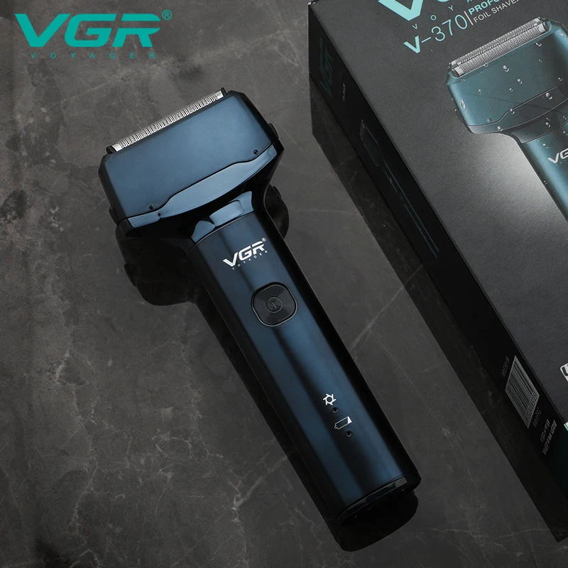 VGR V-370/371 Rasoir Électrique Triple Lames Étanche IPX5 Rechargeable USB – Hommes