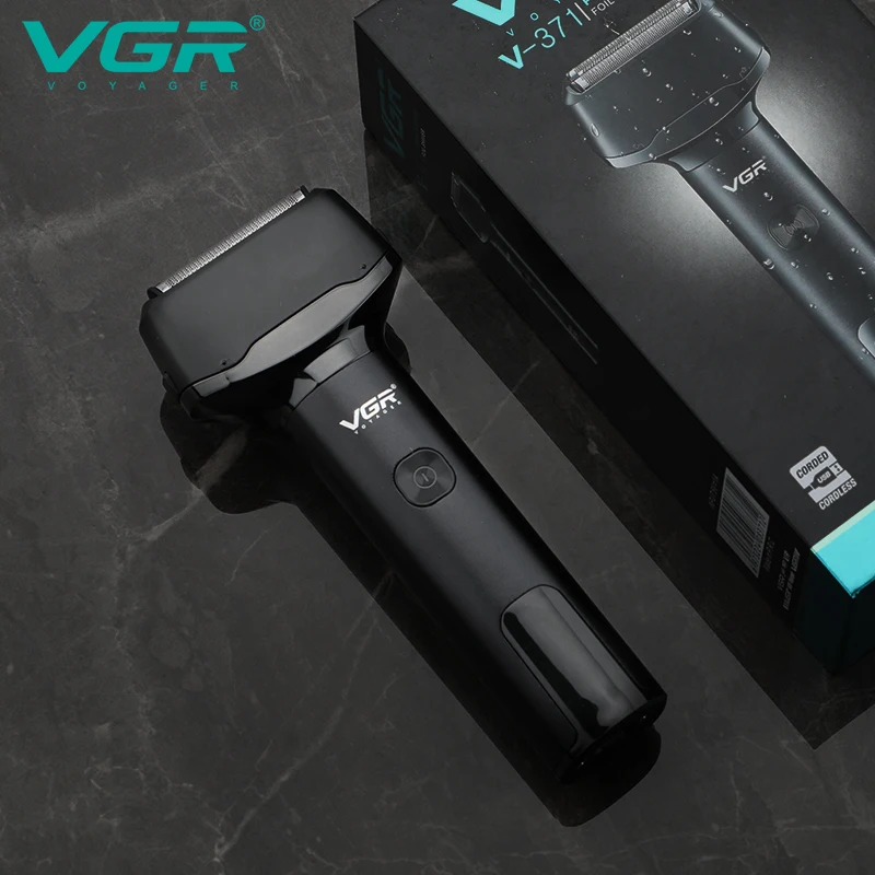 VGR V-370/371 Rasoir Électrique Triple Lames Étanche IPX5 Rechargeable USB – Hommes
