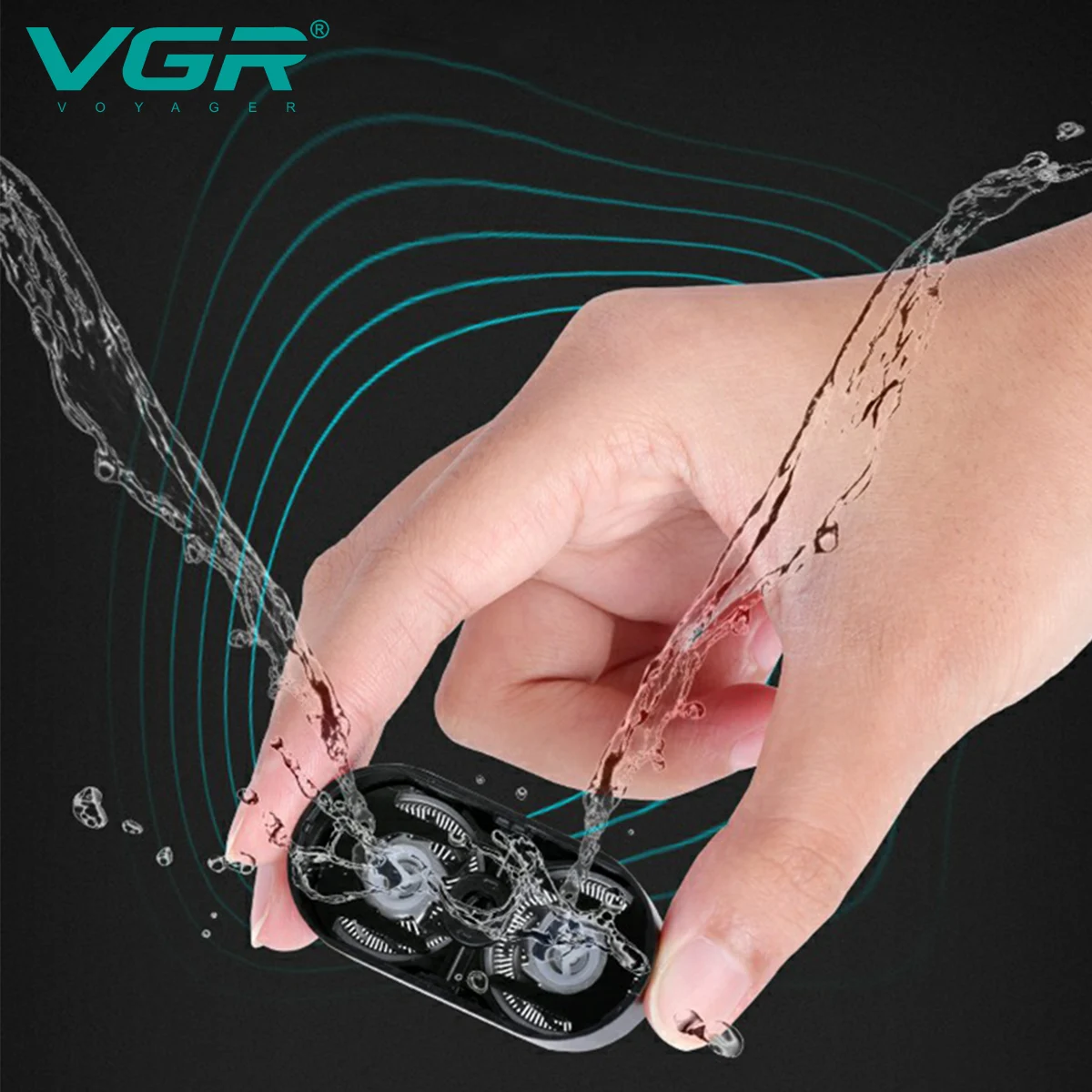 Rasoir Électrique VGR V-341 Double Tête Rotative Rechargeable – Étanche & Puissant