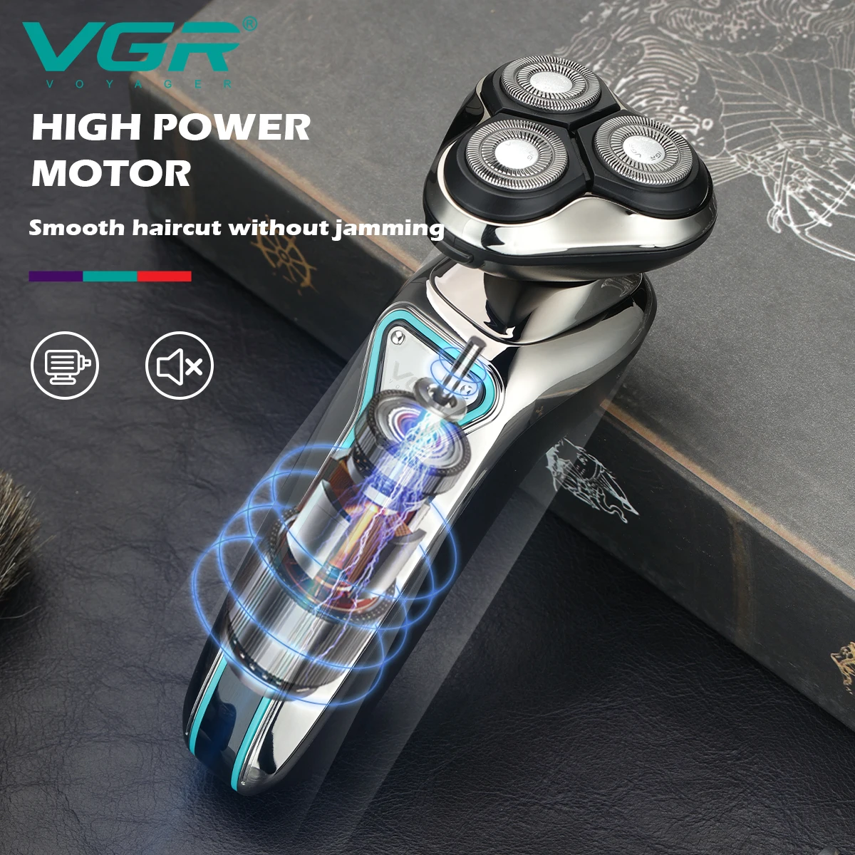 Rasoir Électrique VGR V-323 3D Flottant Rechargeable USB – Étanche & Professionnel