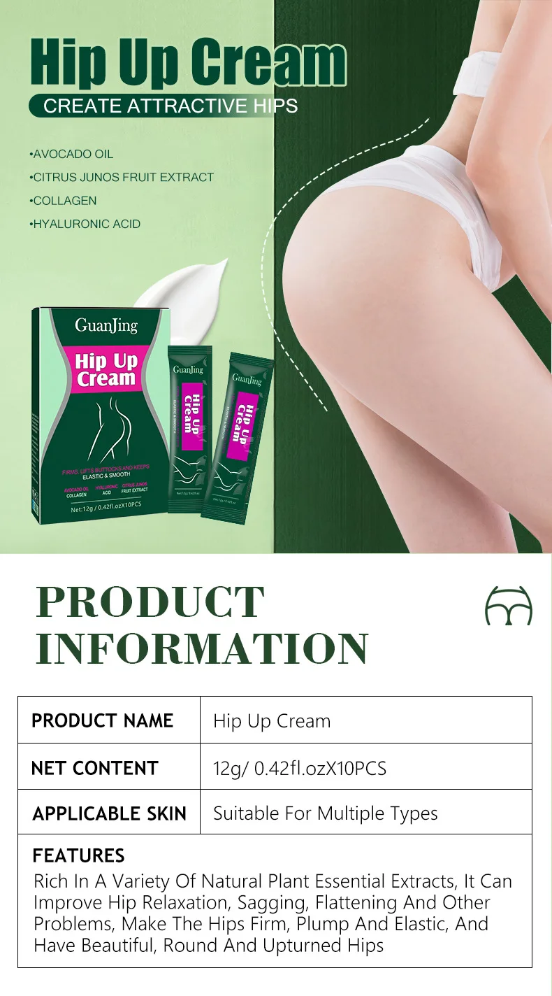 Crème Butt Lift – Soin Raffermissant Fesses & Hanches aux Fines Herbes (10 pcs)