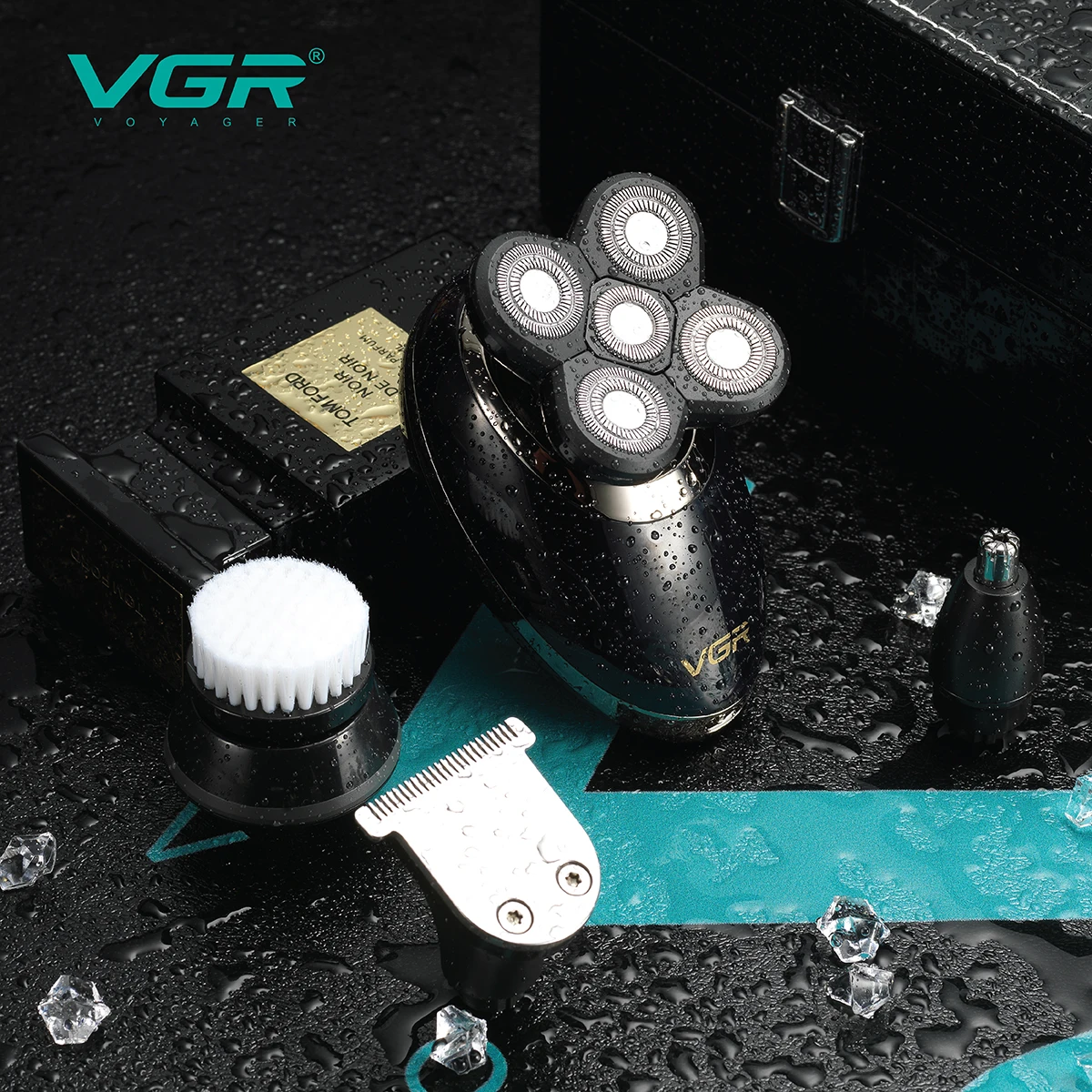 VGR V-302 Tondeuse 4 en 1 Rechargeable USB – Barbe, Nez & Corps pour Hommes
