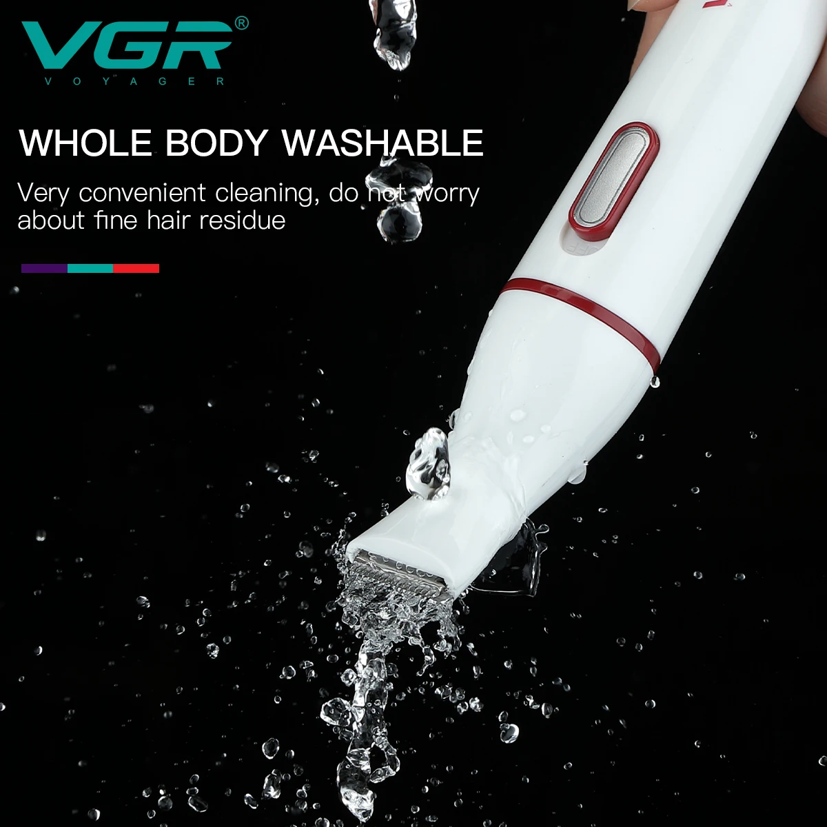 VGR V-725 Épilateur 4 en 1 Rechargeable Étanche – Tondeuse Sourcils, Nez & Corps pour Femme