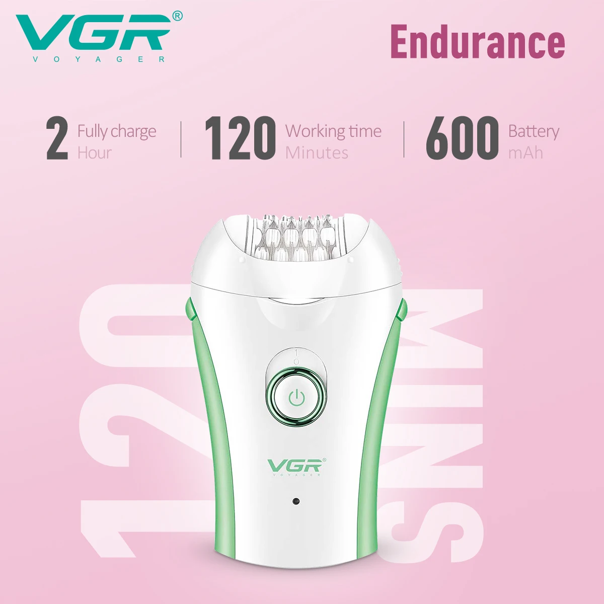 VGR V-705 Épilateur Électrique Rechargeable pour Femmes – Rasoir Corps Portable