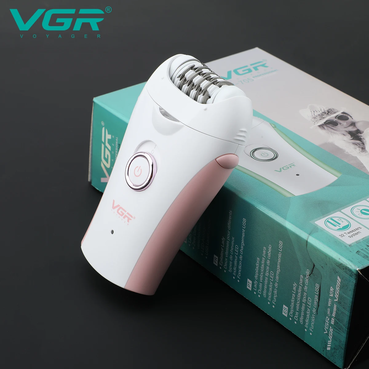 VGR V-705 Épilateur Électrique Rechargeable pour Femmes – Rasoir Corps Portable