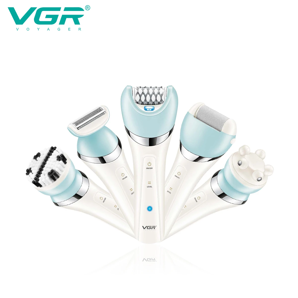 VGR V-703 Épilateur 5 en 1 – Épilation, Soin Visage & Pédicure pour Femme