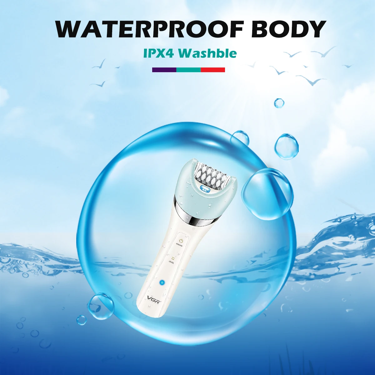 VGR V-703 Épilateur 5 en 1 – Épilation, Soin Visage & Pédicure pour Femme